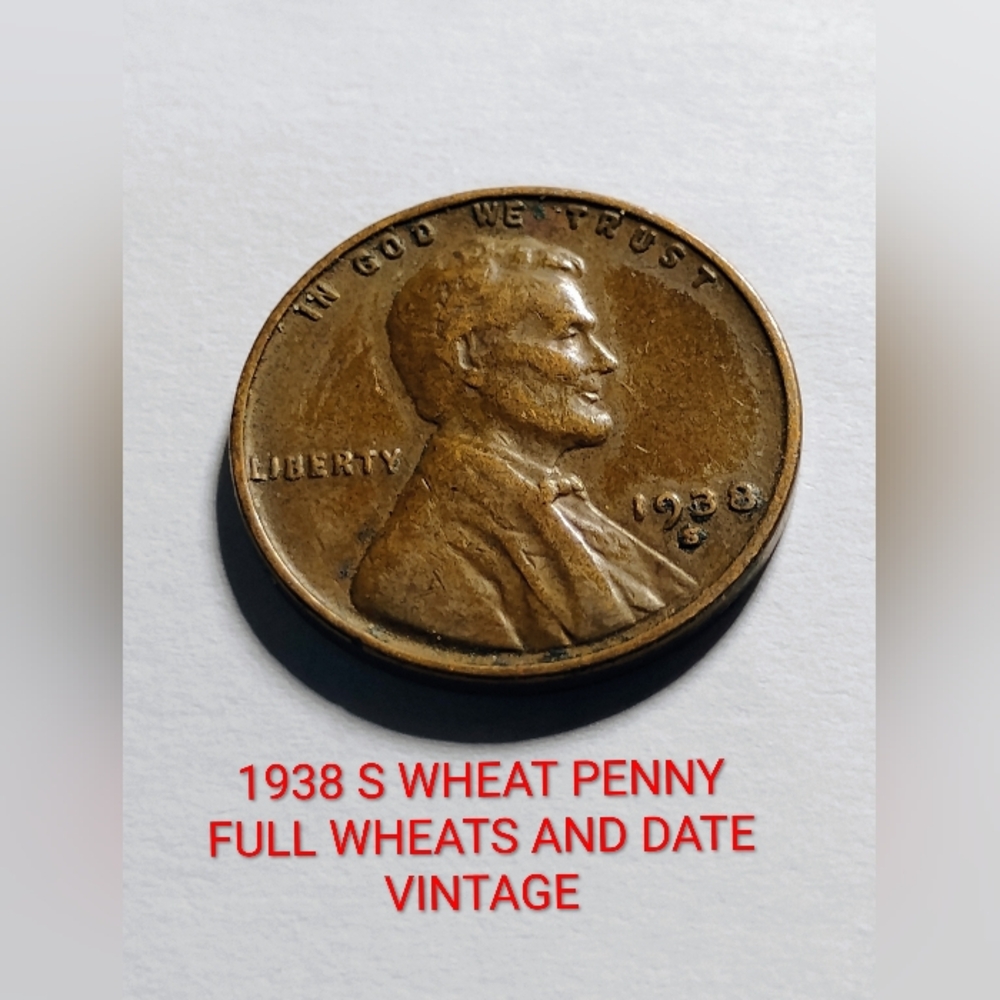 ✅❤️1938 S Wheat Penny Coin VINTAGE COINS CIRCULATED